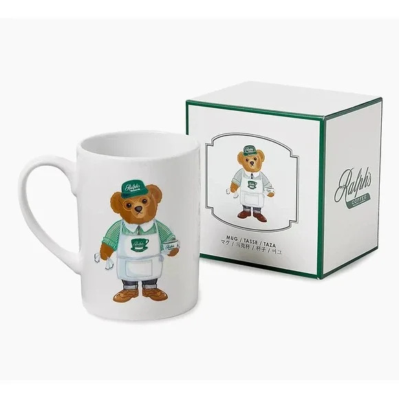 Ralph Lauren Ralph's Coffee Polo Bear Mug‎ In Box Barista Porcelain White NEW - Picture 3 of 7